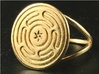 Wheel of Hecate ring 3d printed Wheel of Hecate ring in raw (unpolished) brass. 