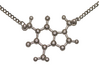 Caffeine Molecule Pendant 3d printed Polished nickel steel.