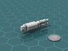 MCSF Freighter 3d printed Render of the model, with a virtual quarter for scale.