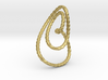 Textured loop pendant necklace 3d printed pendant necklace in natural brass