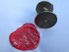 Labyrinth Wax Seal 3d printed a mixture of red and white wax