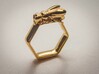 Bee Ring Hex US Size 8 (Uk Size Q) 3d printed 