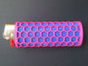 BIC Sleeve Honey 3d printed honeycomb sleeve with blue lighter