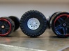15x5mm offroad wheels 1:64 1:72 3d printed Comparison between a large and a standard sized Hot Wheels wheel set