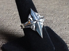 North Star Cross Ring - Size 8 (18.14 mm) 3d printed Polished Silver