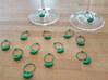 13 x Citrus Wine Charm  3d printed Set of 13 green citrus charms