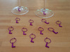 14 L Glass Tags 3d printed Set of purple L wine charms