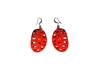 Exteriority Earrings 3d printed Coral Red Strong & Flexible