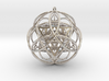 Stellated Vector Equilibrium 9 Ring Pendant  2.5"  3d printed 