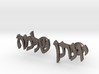 Hebrew Name Cufflinks - "Yonasan Shlomo" 3d printed 