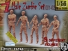 1/56 male zombie set001-02 3d printed 