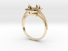 solitaire ring with basket - princess cut 7x7 (Siz 3d printed 
