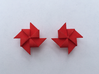 Pinwheel Earrings | Kinetic 3d printed Coral Red