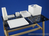 Office Collection 6-piece 1:12 scale accessories 3d printed White Strong & Flexible Polished