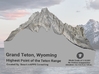 Grand Teton Map, Wyoming (8 in) 3d printed 