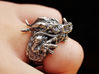 Supreme Mandarin Dragon Ring 3d printed Antique Silver