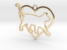Cat & heart intertwined Pendant 3d printed 