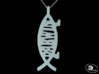 Darwin Fish Pendant - Vertical 3d printed 