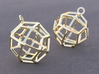 Deltoidal Icositetrahedron Earrings 3d printed Example rendering of earrings in 14K Gold Plated Brass