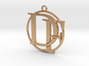 Initials D&F and circle monogram 3d printed 