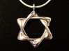 Star of David Pendant 04 3d printed Fine Detail Polished Silver with 1.2mm snake chain