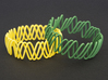 Spring Bracelet 3d printed Yellow Strong and Flexible and Green Strong and Flexible