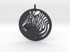 Zebra Round  Pendant  3d printed 