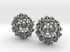 Virus Ball -- Stud Earrings in Cast Metals 3d printed 