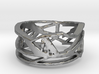 Techno ring   3d printed Silver