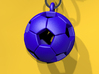 Soccer Ball Pendant 3d printed Blue Strong & Flexible Polished