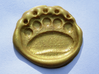 Teddybear clawed-paw wax seal 3d printed A left paw-print in golden wax