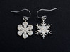 Snowflake Earrings  3d printed Snowflake earrings in natural silver