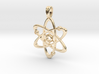 Gold Plate Atom Necklace Symbol 3d printed 
