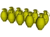 1/16 scale M-26 fragmentation grenades x 10 3d printed 