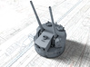 1/72 5.25"/50 (13.4 cm) QF Mark I Guns 1943 x1 3d printed 3D render showing adjustable Barrels