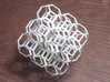 Truncated Octahedra 3d printed 14 packed cubeoctahedra filling space. Photo is of white strong & flexible plastic.