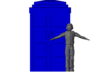 TT Type 40 TARDIS W-Surprise Inside 3d printed Shown with 6ft tall figure infront of the door for scale.