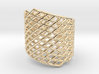 Assymetrical Mesh Grid Ring: Adjustable size 5-7 3d printed 