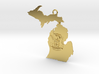 Map of Michigan with Michigan Flag Earring 3d printed 