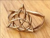 Woven triquetra (choose size) 3d printed The woven triquetra ring in raw bronze. 