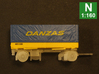 Container trailer. N scale, fits Roco containers 3d printed 