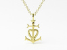 Camargue Cross Pendant - Christian Jewelry 3d printed Camargue Cross Pendant in 14K gold plated brass