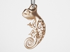 Chameleon Pendant 3d printed Polished Bronze Steel