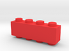 Custom LEGO-inspired brick 4x1 3d printed 