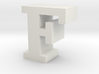 "F" inch size NES style pixel art font block 3d printed 
