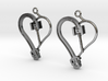 Crosshead Heart Earrings  3d printed 