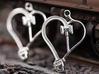 Crosshead Heart Earrings  3d printed 