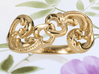 Swedish kurbits Dalarna Jewelry Women Dala Ring 3d printed Photo of Love grows ring in Yellow Gold