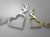 Deer Heart Gold and Silver 3d printed 