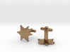 Sheriff's Star Cufflinks (2) Silver,Brass,or Gold 3d printed 